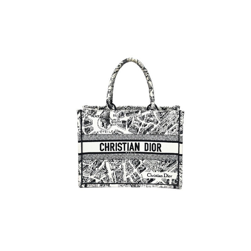 Dior Book Tote MM Black & White Bag