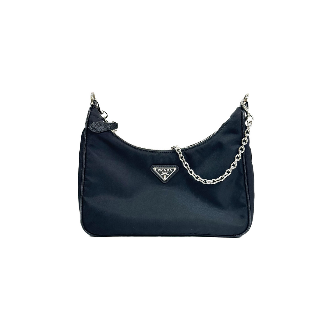 Prada Black Re-edition Re-Nylon Hobo Bag - Jiaxyk