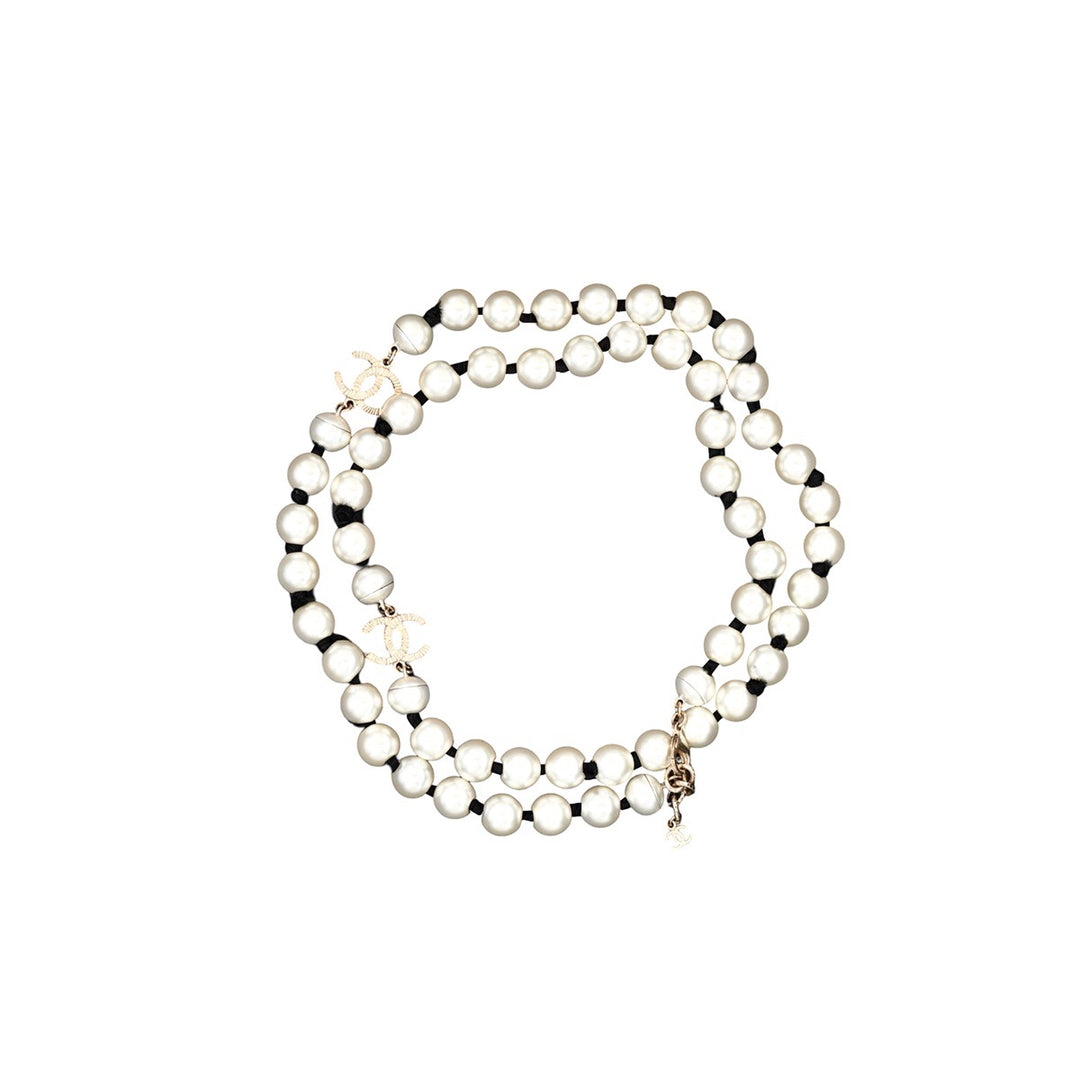 Chanel CC Logo Pearl Long Necklace A16K - Jiaxyk
