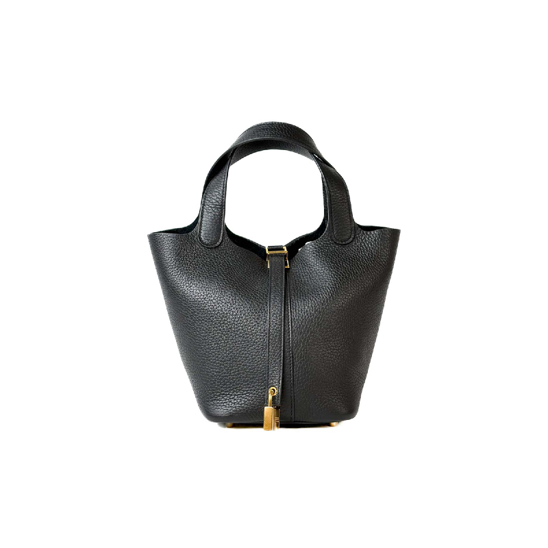 Hermes Picotin Black 18 Bag GHW