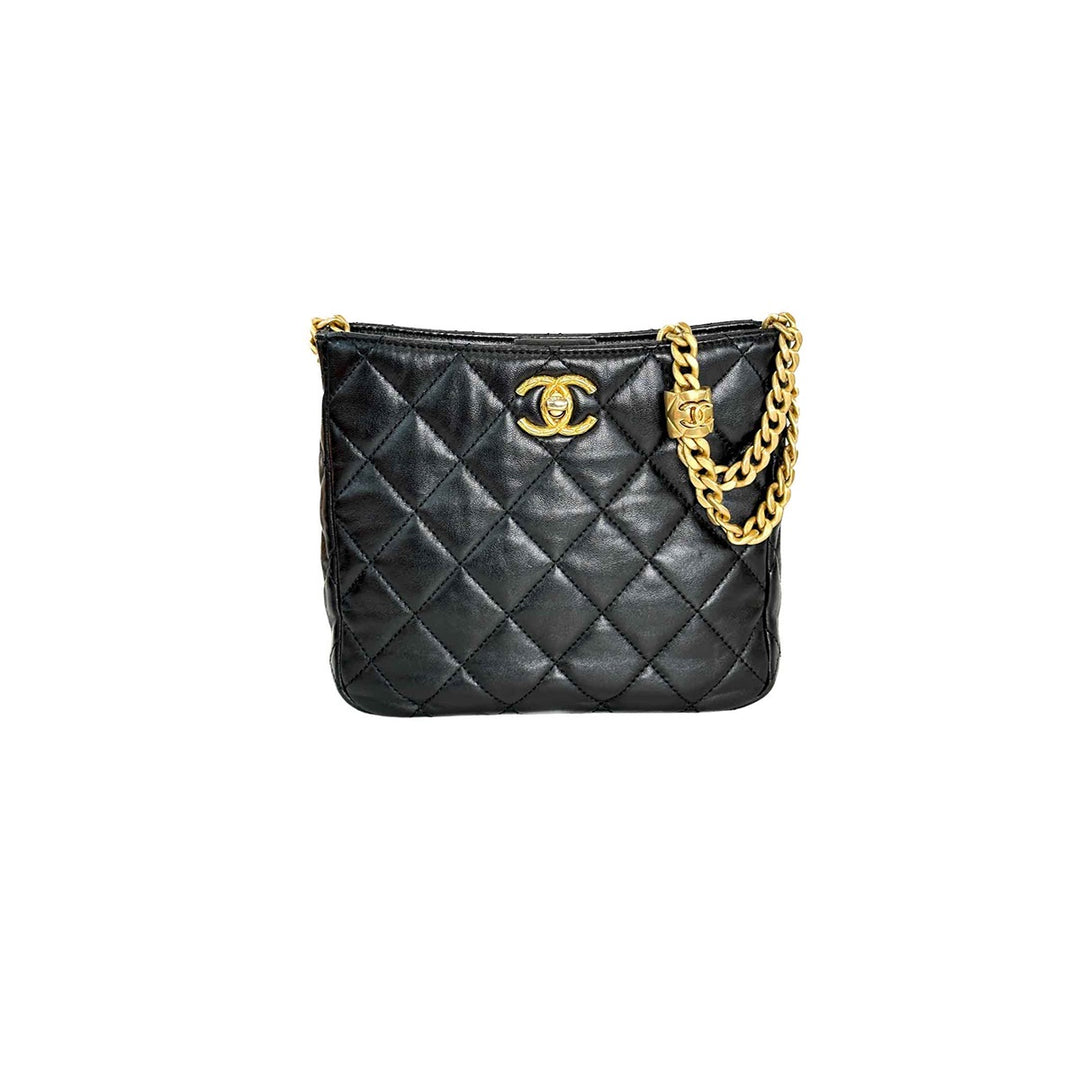 Chanel Lambskin Pillow Crush Hobo Black - Jiaxyk