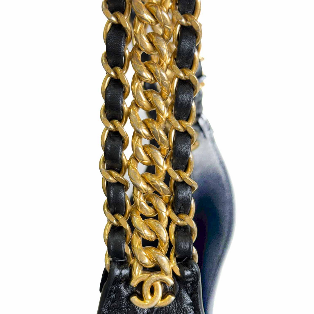 Chanel 25P Black Hobo Bag