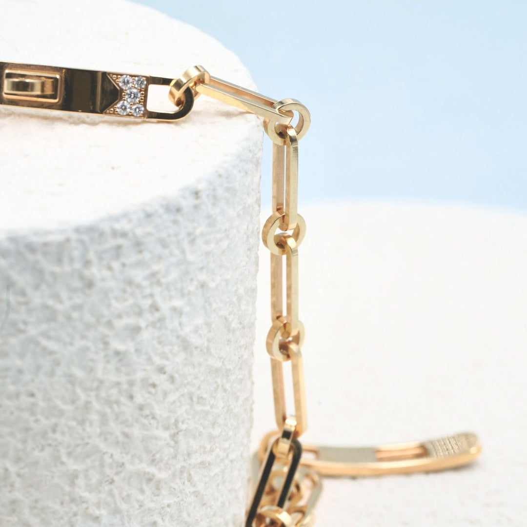 Hermes Kelly Chaine PM Bracelet Yellow Gold - Jiaxyk