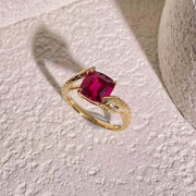 Natural Rubellite Tourmaline Serpenti Ring D2.23ct d0.01ct. 18K Fuchsia Rose