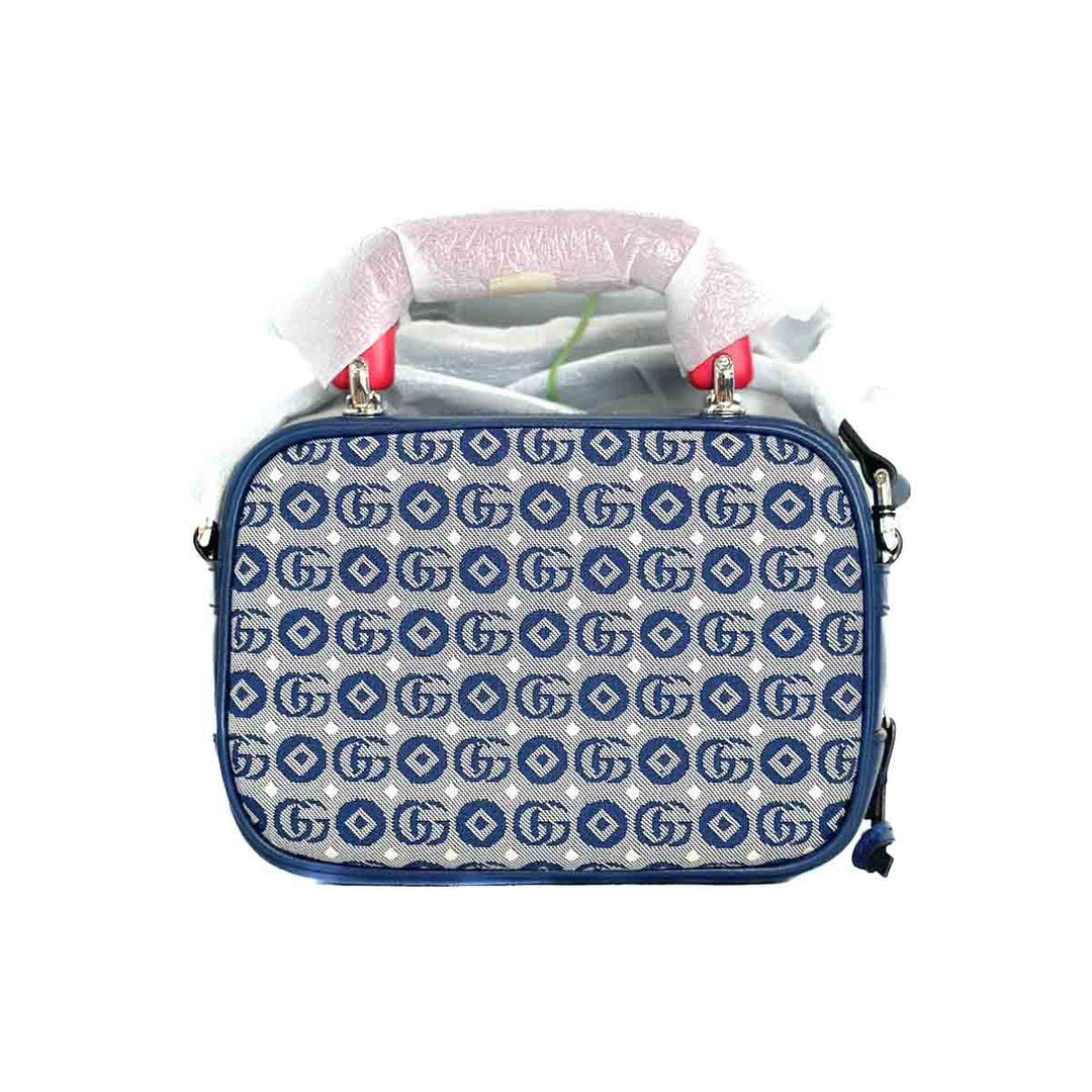 Gucci Kid GG Camera Bag Blue with Red Handle - Jiaxyk