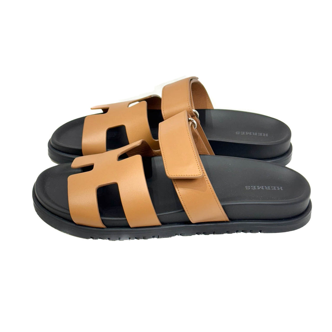 Hermes Brown Chypre Sandals - Jiaxyk