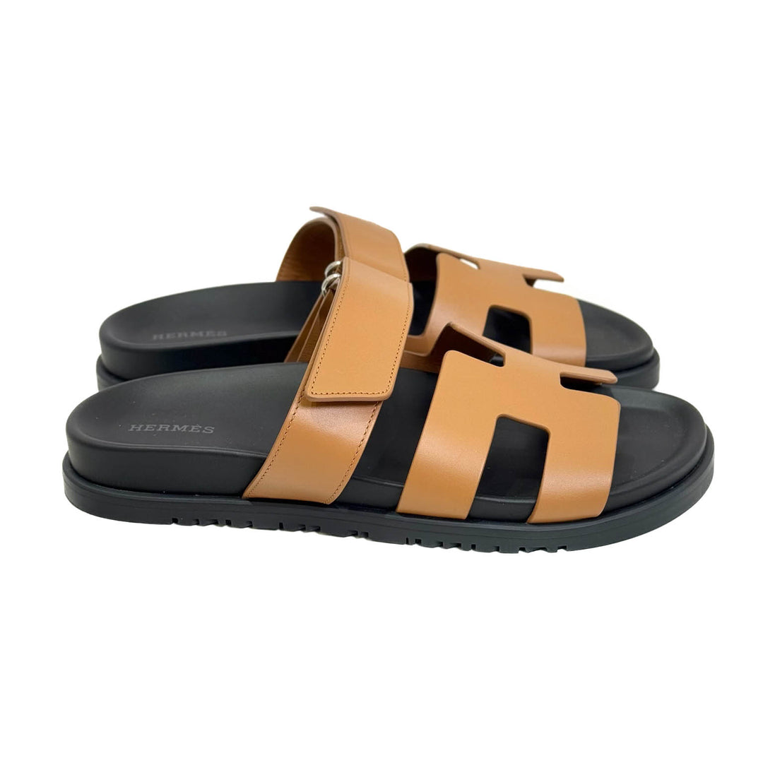 Hermes Brown Chypre Sandals - Jiaxyk