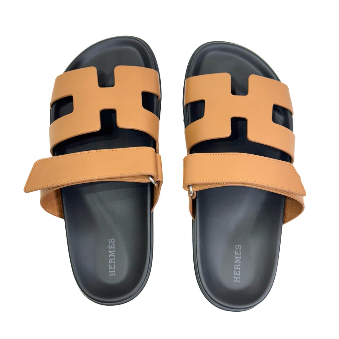 Hermes Brown Chypre Sandals - Jiaxyk