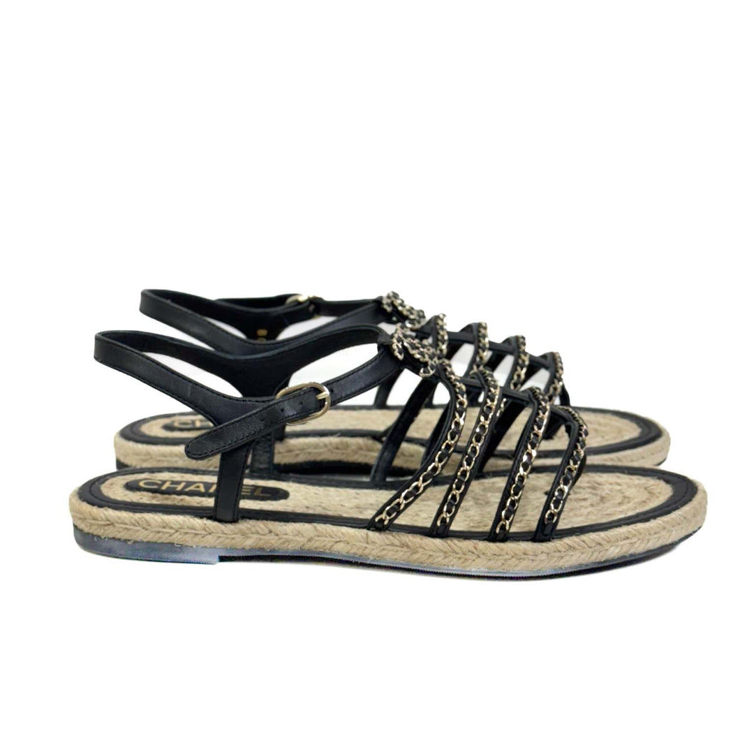 Chanel Black Chain Sandals - Jiaxyk