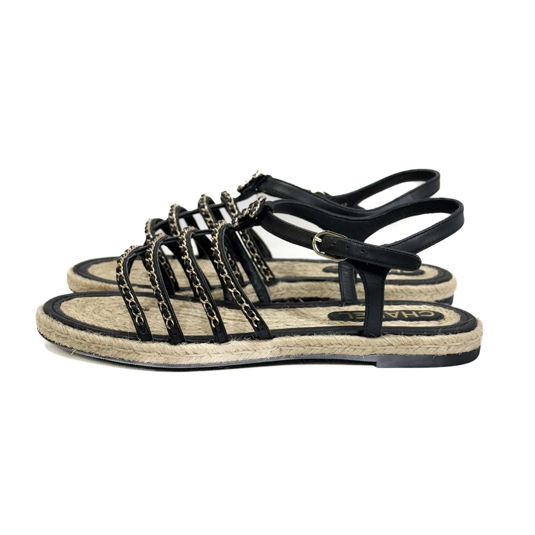 Chanel Black Chain Sandals - Jiaxyk