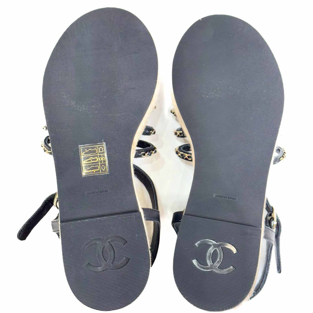 Chanel Black Chain Sandals - Jiaxyk
