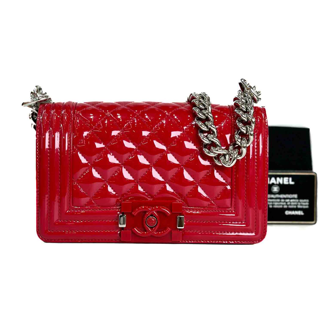 Chanel Red Patent Medium Boy Bag - Jiaxyk