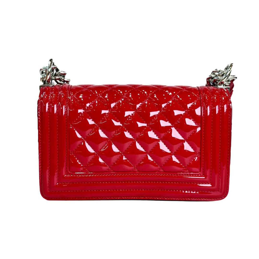 Chanel Red Patent Medium Boy Bag - Jiaxyk