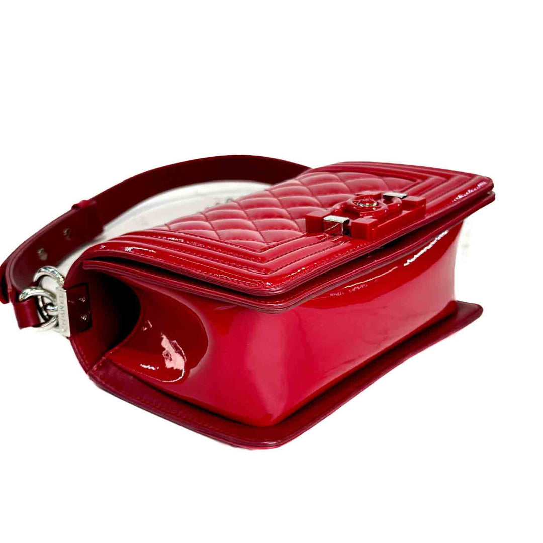 Chanel Red Patent Medium Boy Bag - Jiaxyk