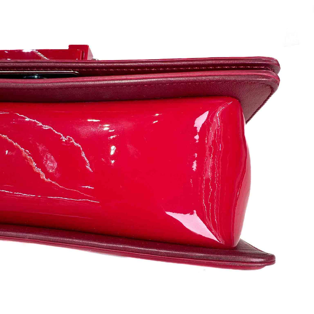Chanel Red Patent Medium Boy Bag - Jiaxyk