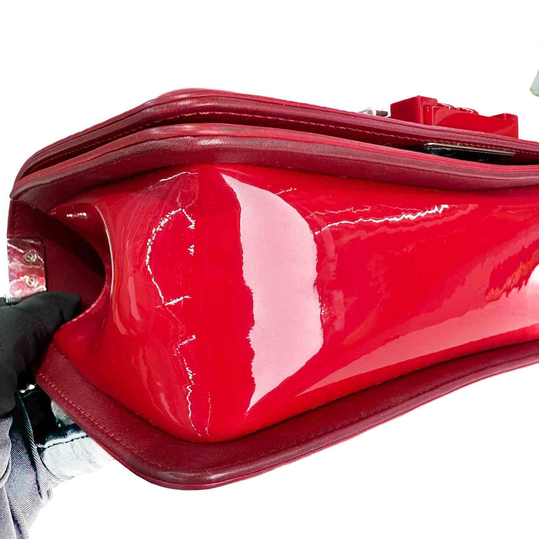 Chanel Red Patent Medium Boy Bag - Jiaxyk