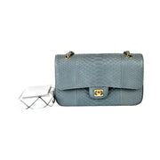 Chanel Classic Flap Blue Medium Bag Python
