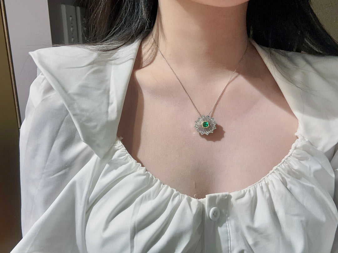 Colombia Emerald and Diamond Brooch / Pendant - Jiaxyk