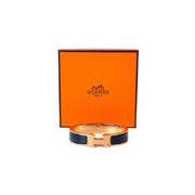 Hermes H Clic Jewelry Bracelet Rose Gold Navy Blue