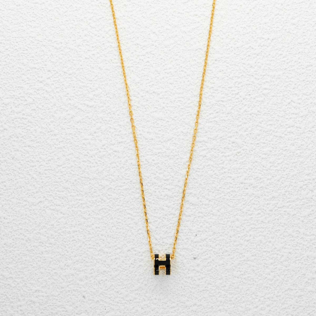 Hermes H Pop Black Necklace