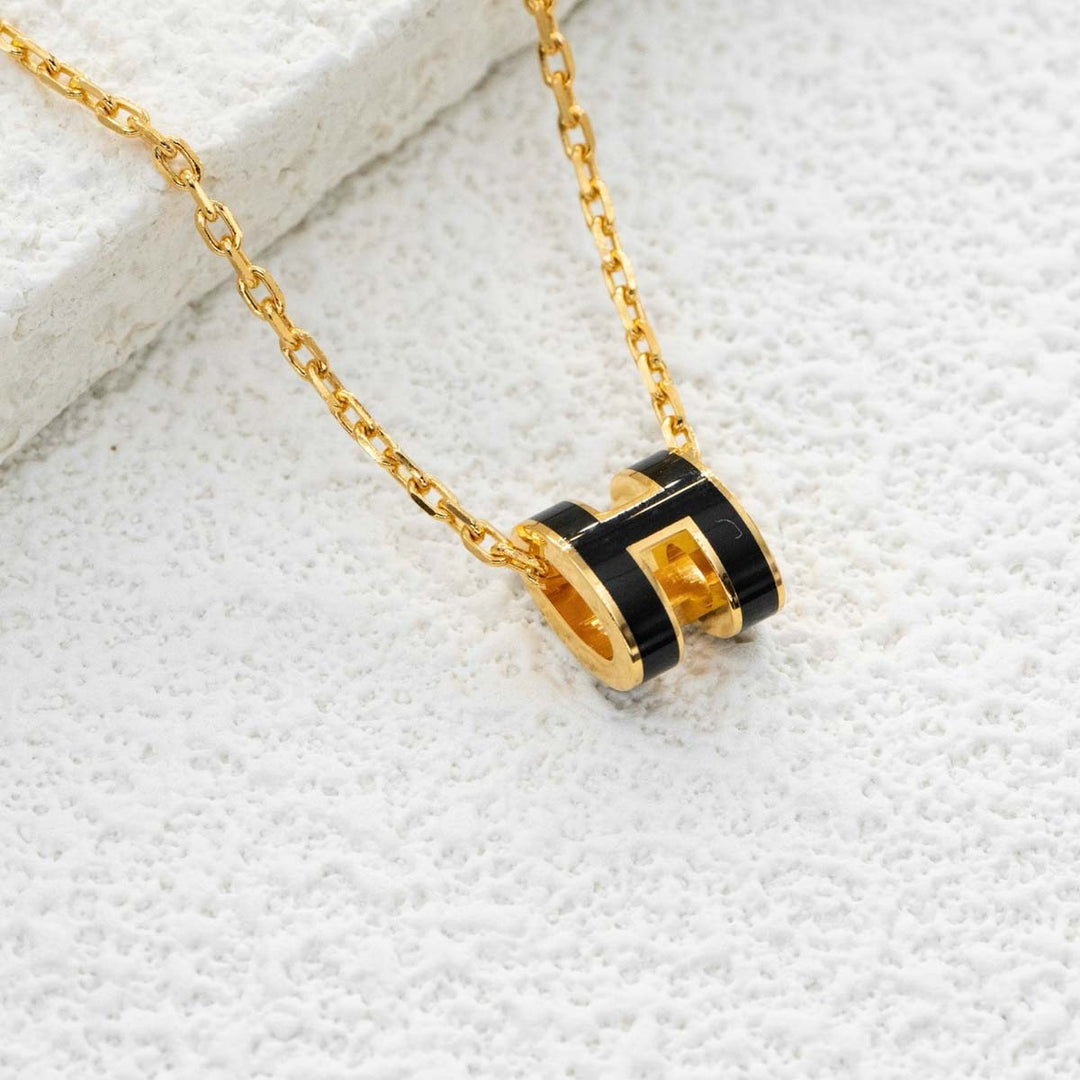 Hermes H Pop Black Necklace