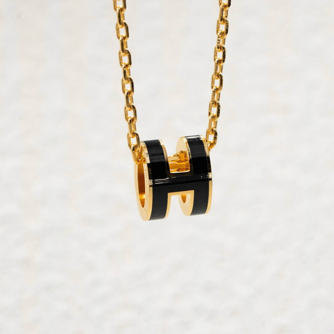 Hermes H Pop Black Necklace