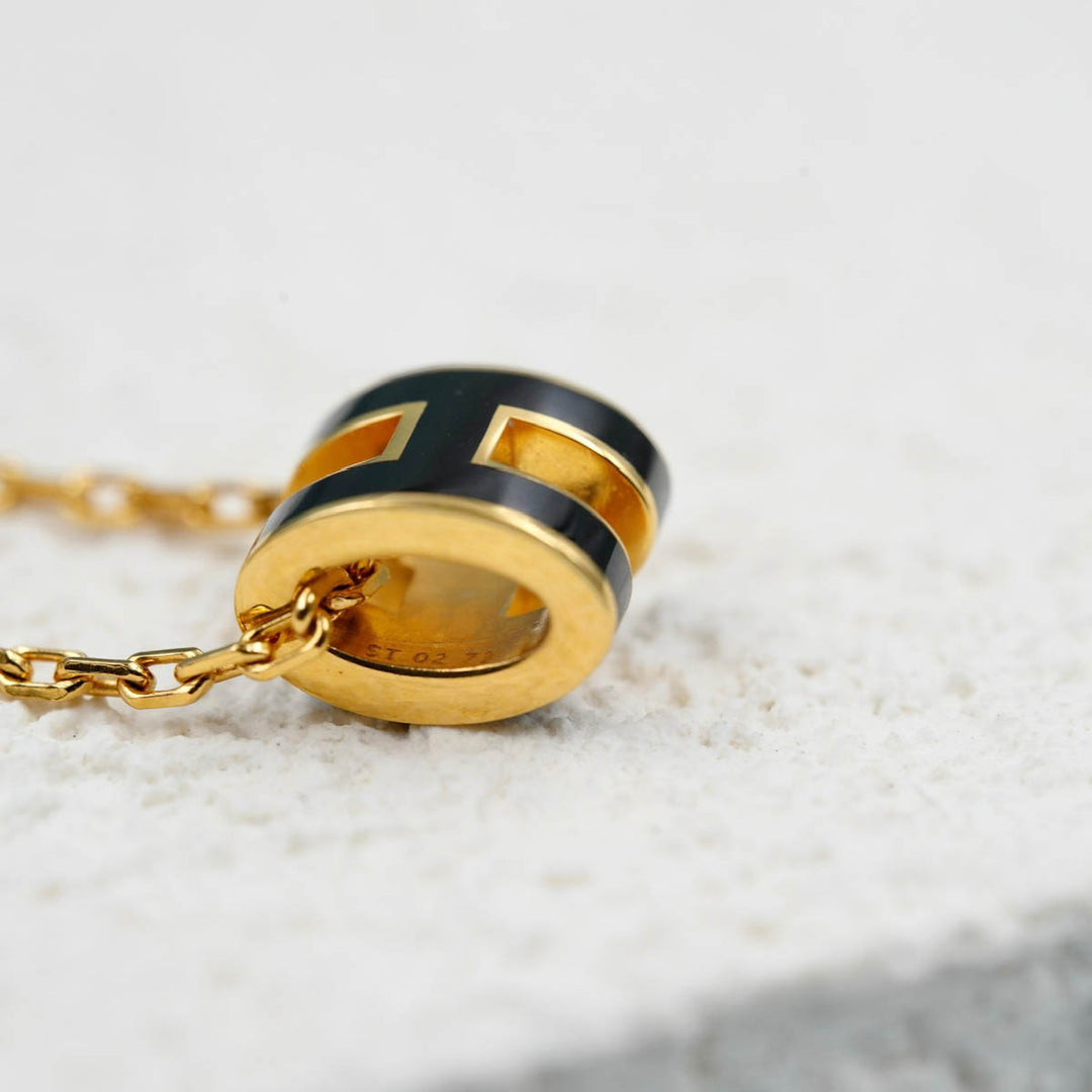 Hermes H Pop Black Necklace