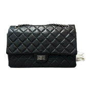 Chanel 2.55 Reissue Black/Silver Bag Jumbo