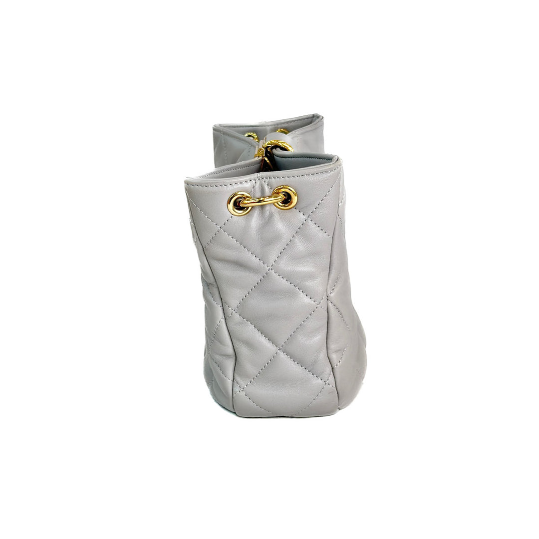 Chanel Hobo Chain Bag Lambskin Grey