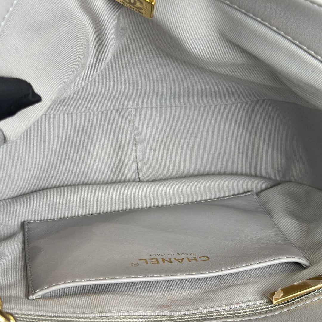 Chanel Hobo Chain Bag Lambskin Grey