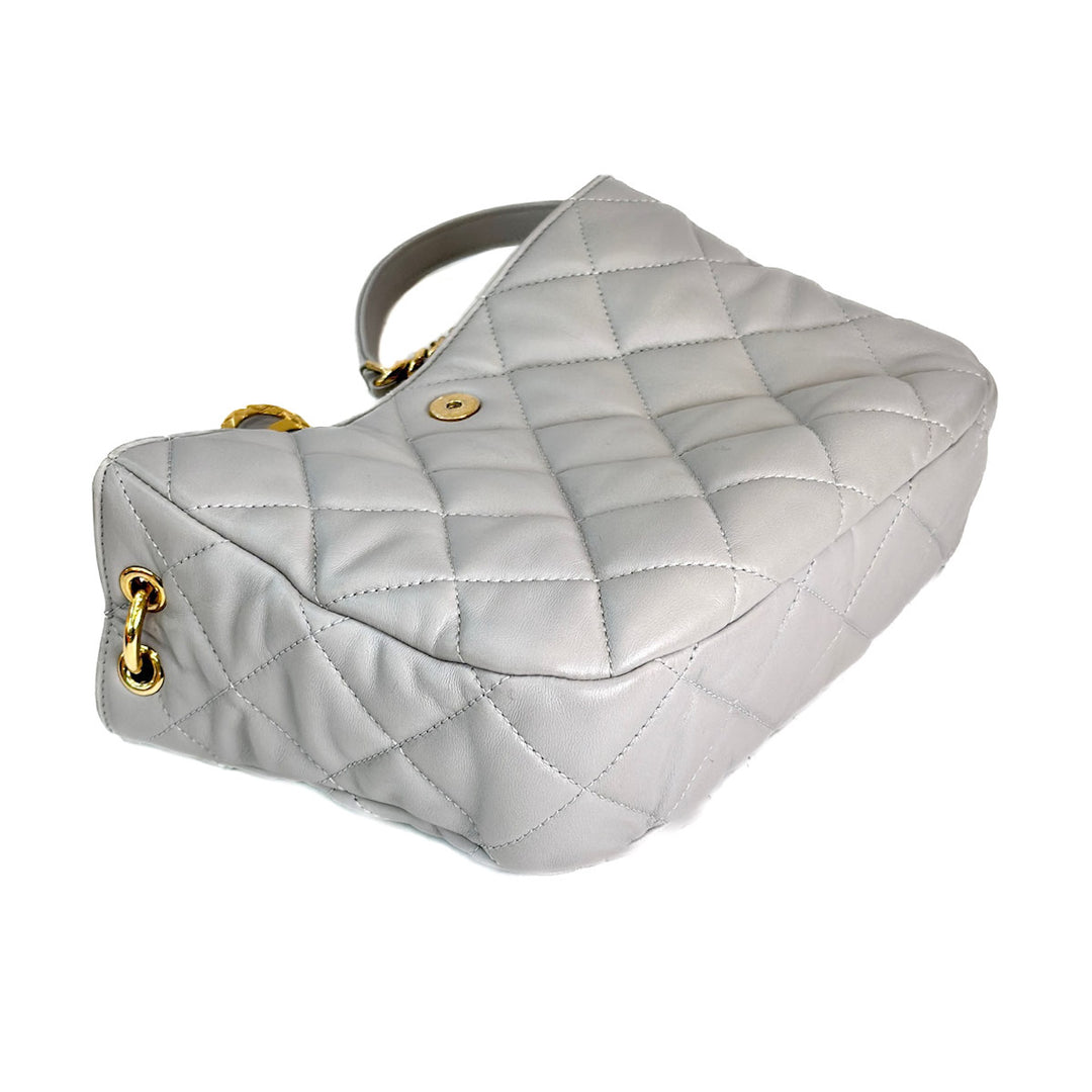 Chanel Hobo Chain Bag Lambskin Grey
