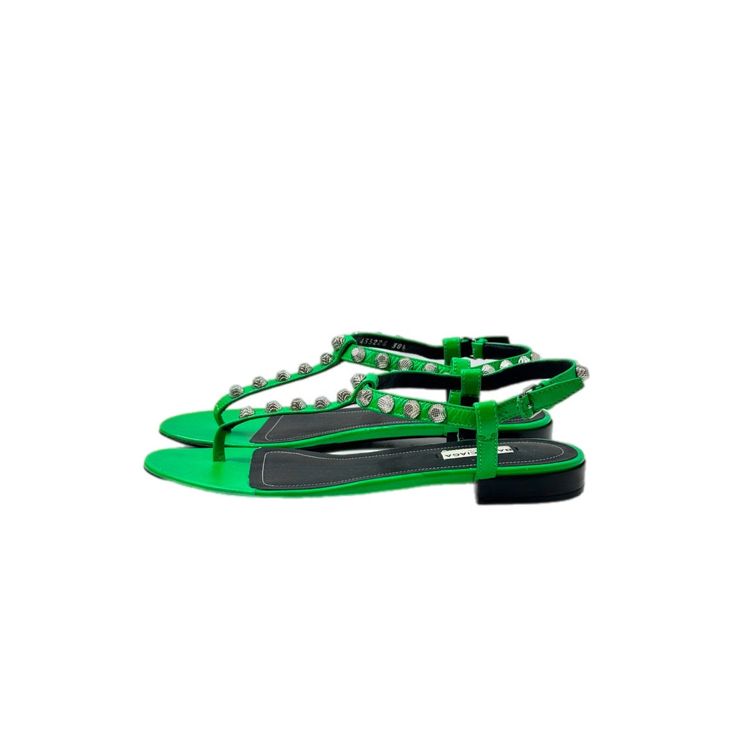 Balenciaga Arena Studded Thong Sandals Green #38.5 - Jiaxyk