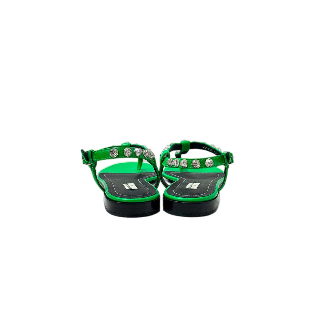 Balenciaga Arena Studded Thong Sandals Green #38.5 - Jiaxyk