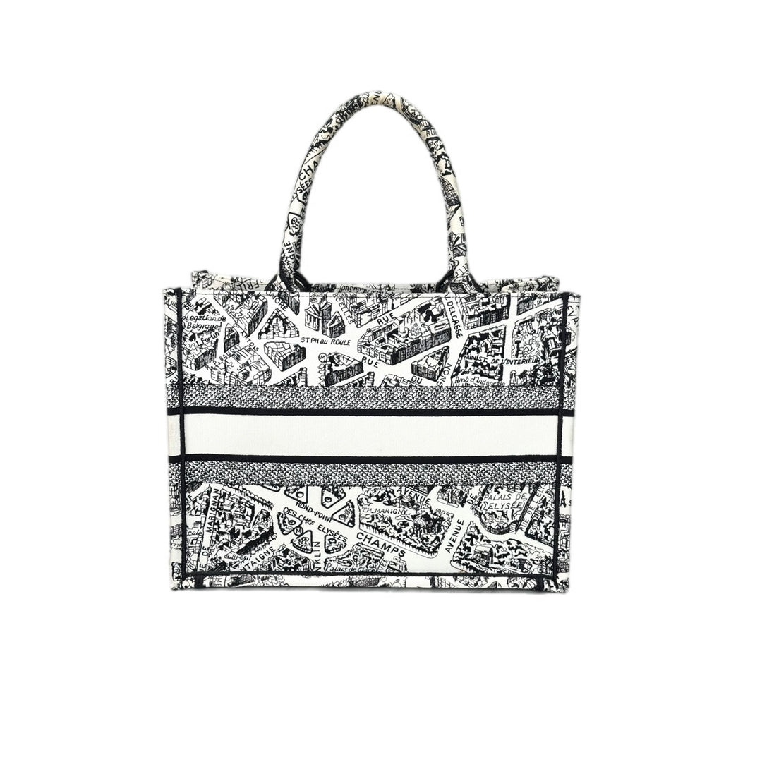 Dior Book Tote MM Black & White Bag