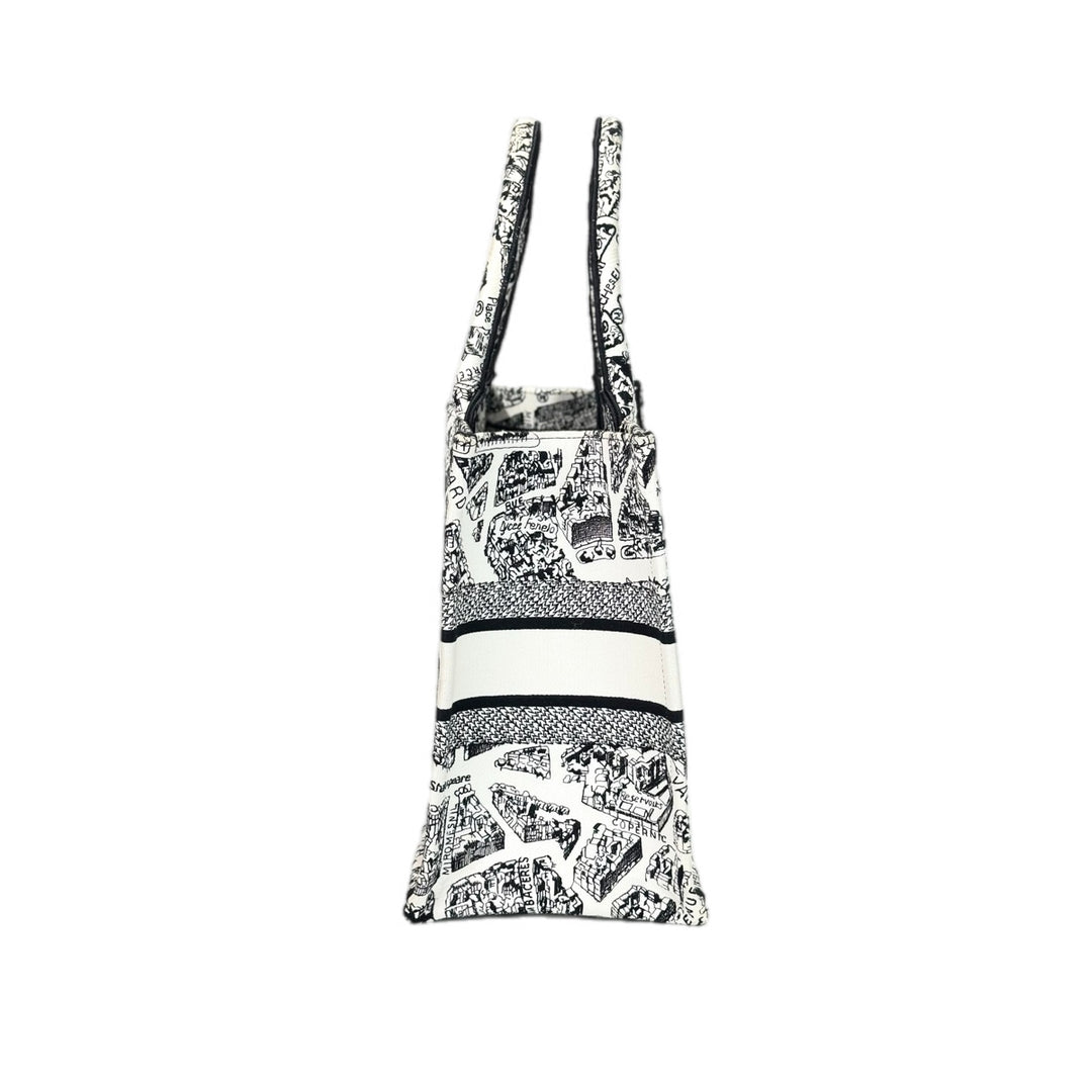 Dior Book Tote MM Black & White Bag