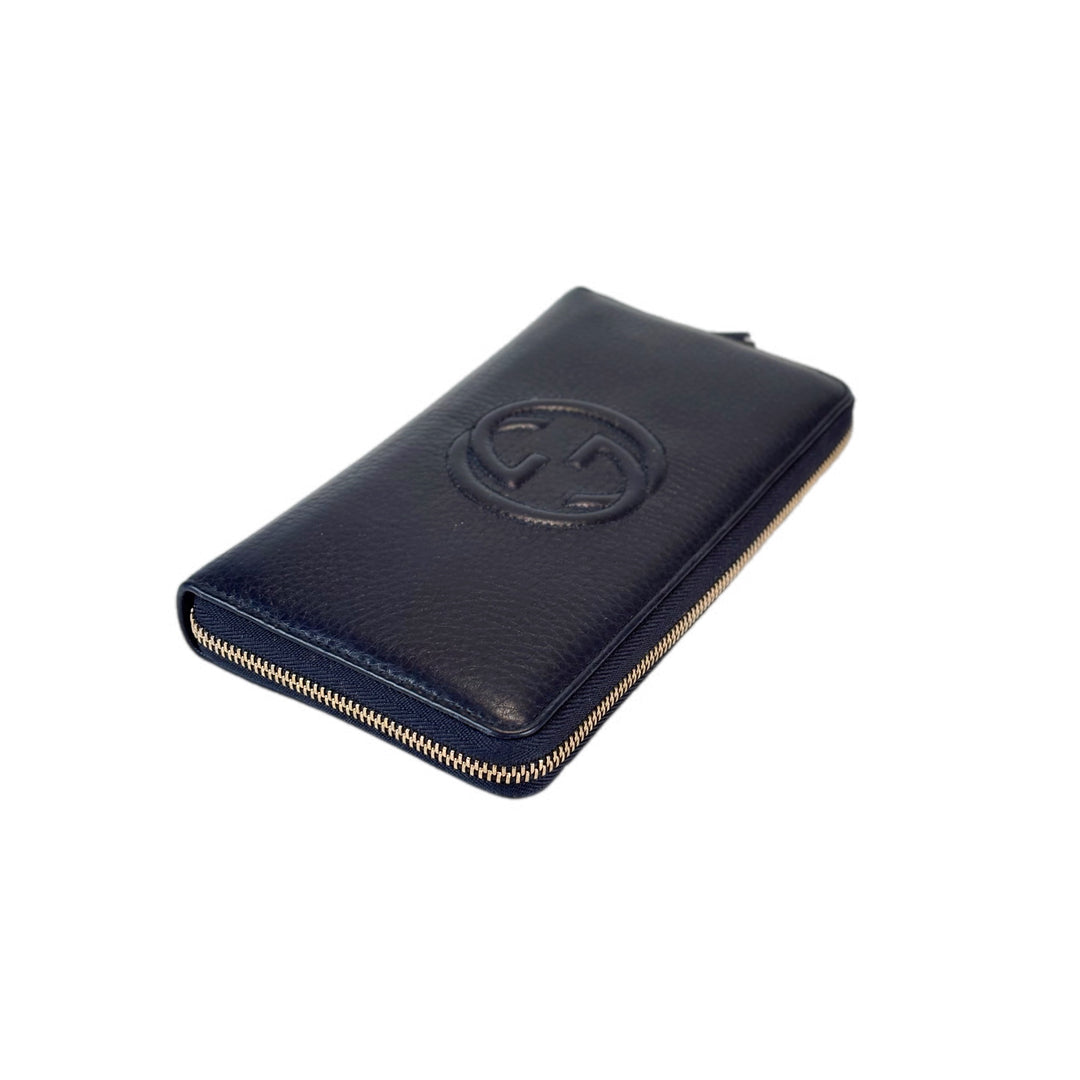 Gucci Accessories Dark Blue Zip Wallet