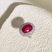 Natural Rubellite Tourmaline Stone Ring Pigeon Blood D5.56ct d0.82ct. —18K Gold