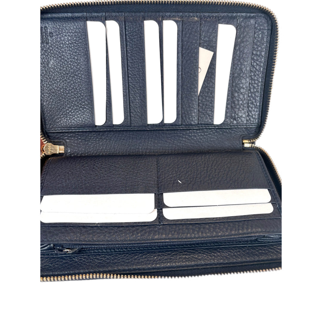 Gucci Accessories Dark Blue Zip Wallet