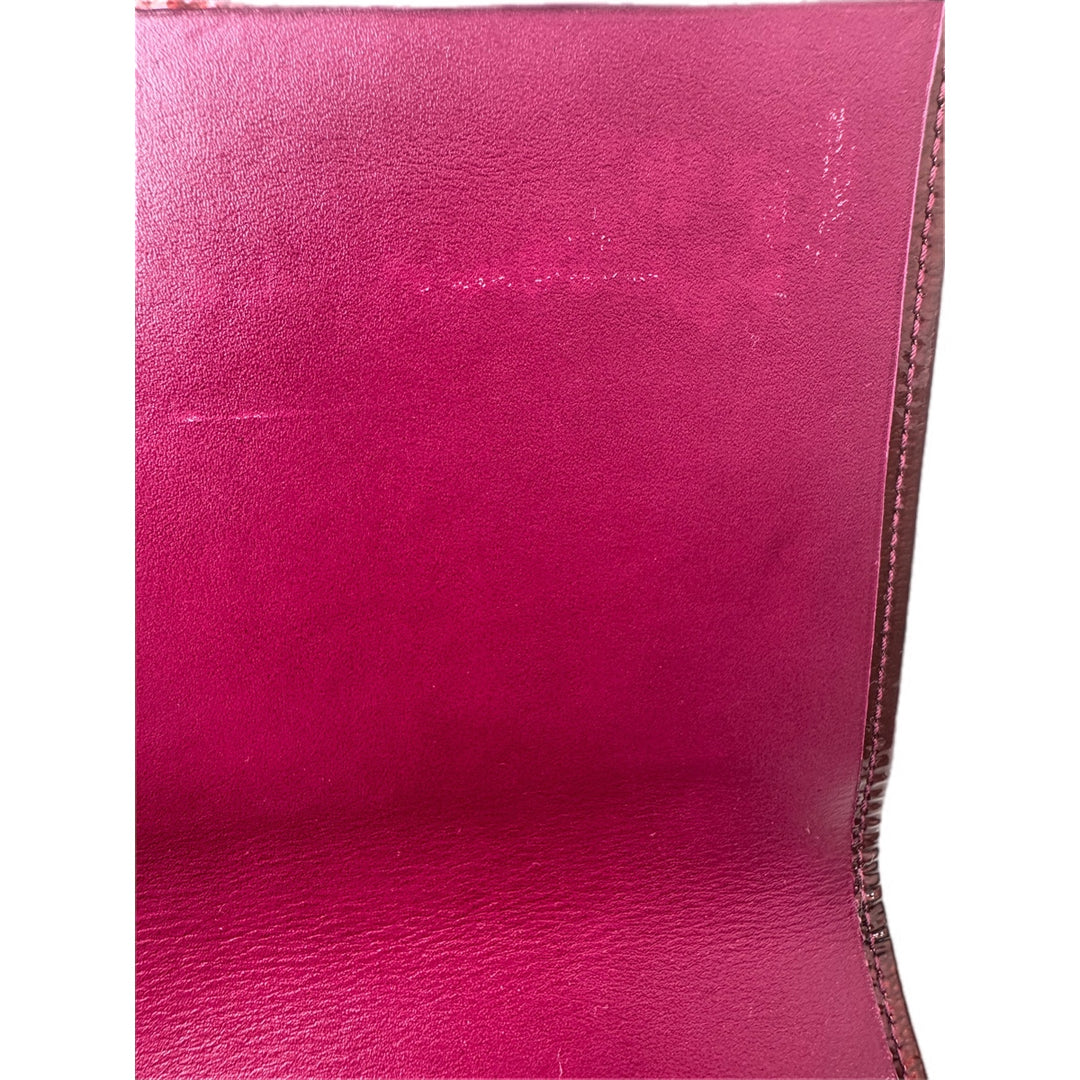 YSL Y-Ligne Clutch Burgundy Patent
