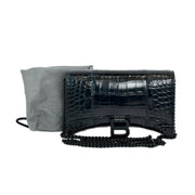 Balenciaga Hourglass Wallet on Chain So Black