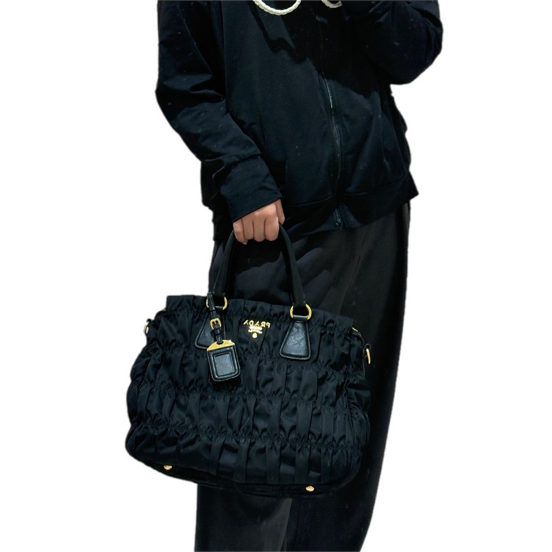 Prada Gaufre Nylon Handbag Black Bag