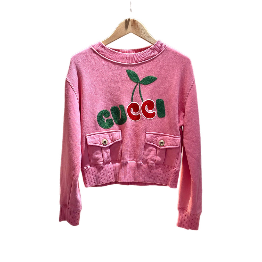 Gucci Cotton Jersey Pink Cherry Sweatshirt #S
