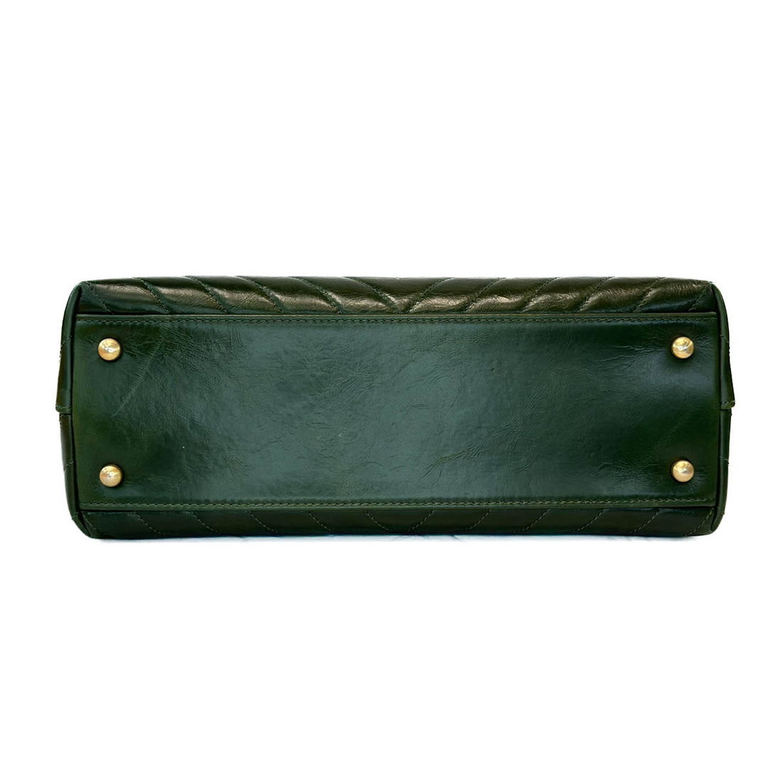 Chanel Green Medium Coco Handle Bag - Jiaxyk