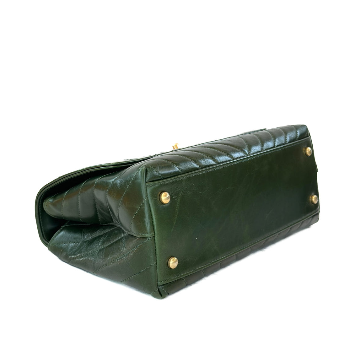 Chanel Green Medium Coco Handle Bag - Jiaxyk