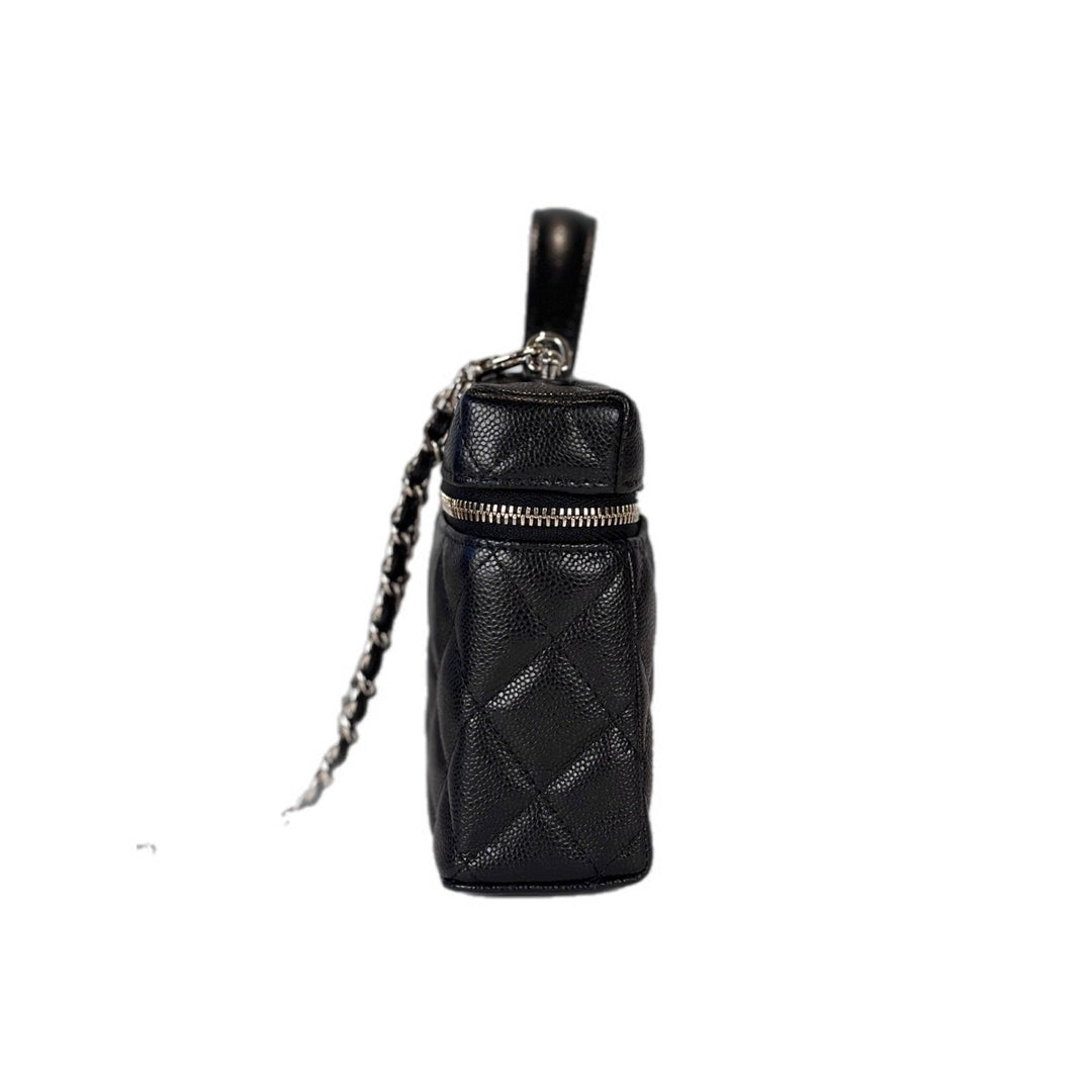 Chanel Black Caviar Top Handle Vanity Bag