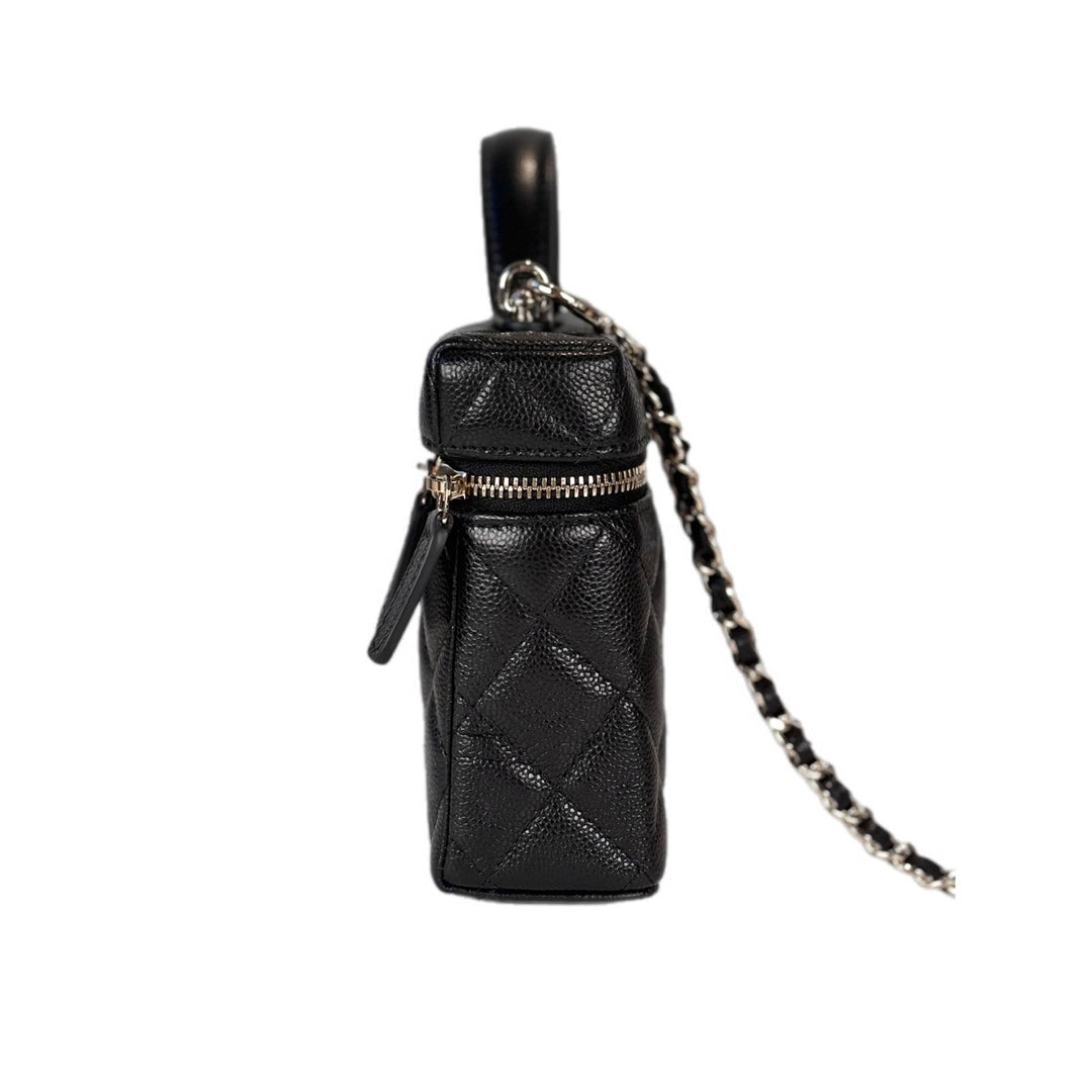 Chanel Black Caviar Top Handle Vanity Bag