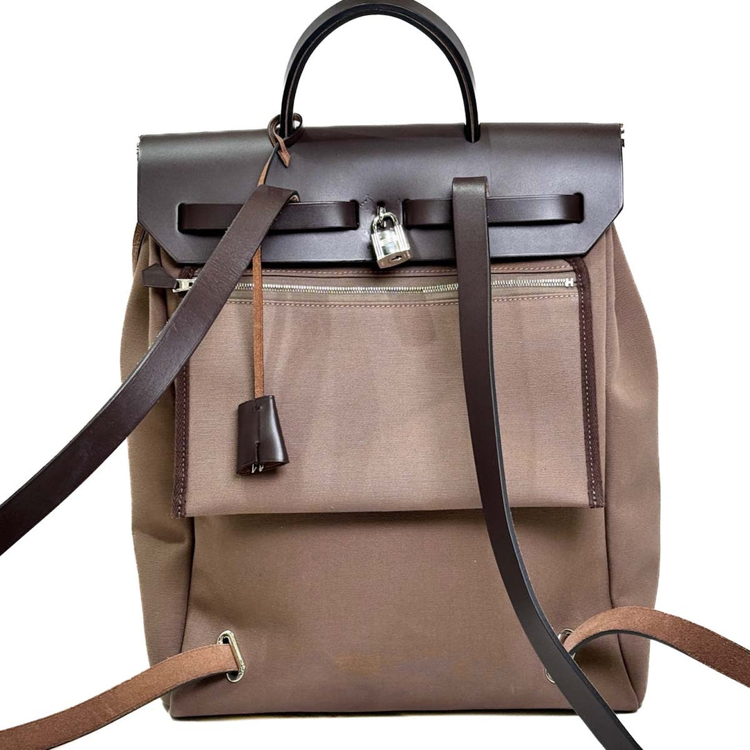 Hermes Toile Officer Ebene Vache Hunter Herbag