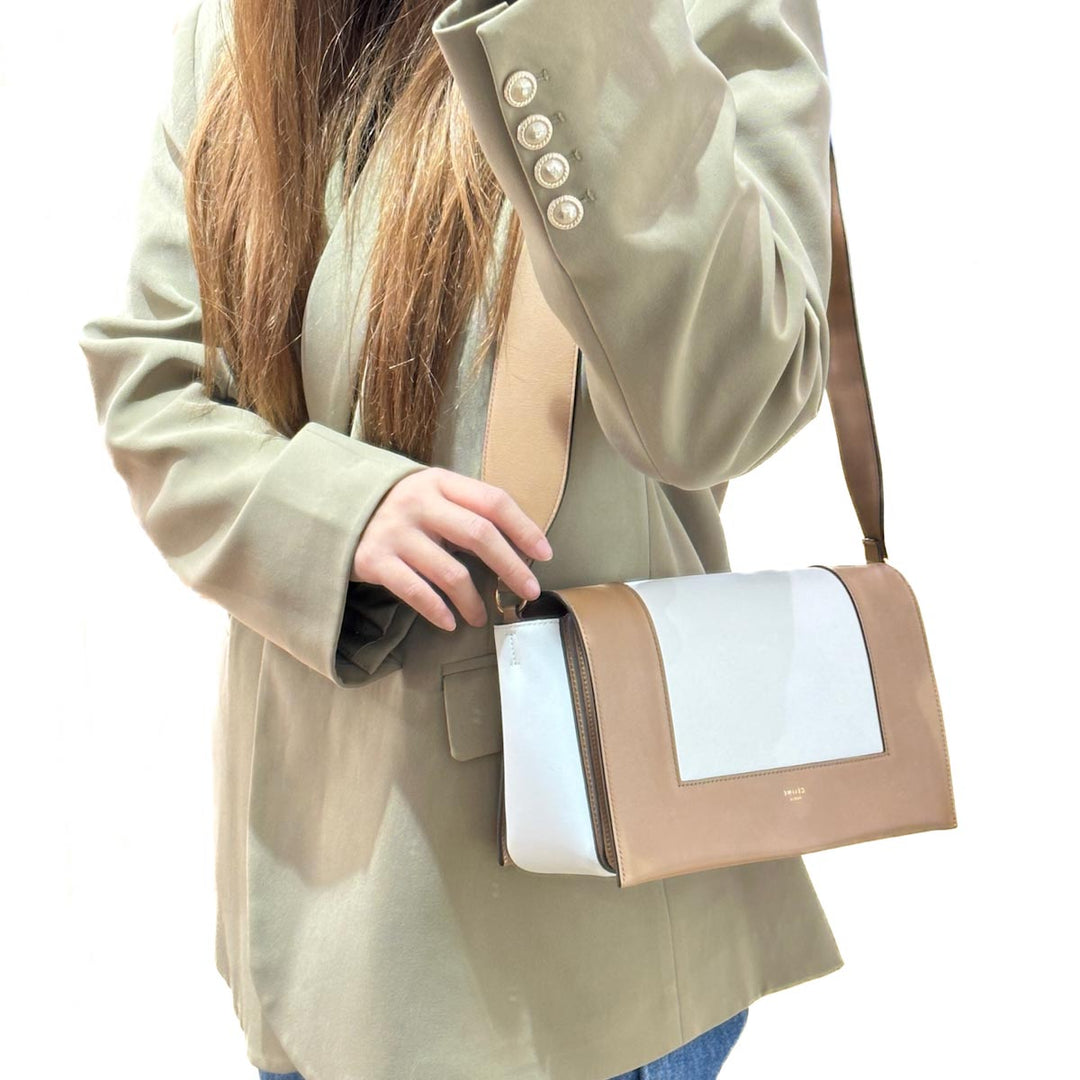 Celine White & Brown Frame Bag - Jiaxyk