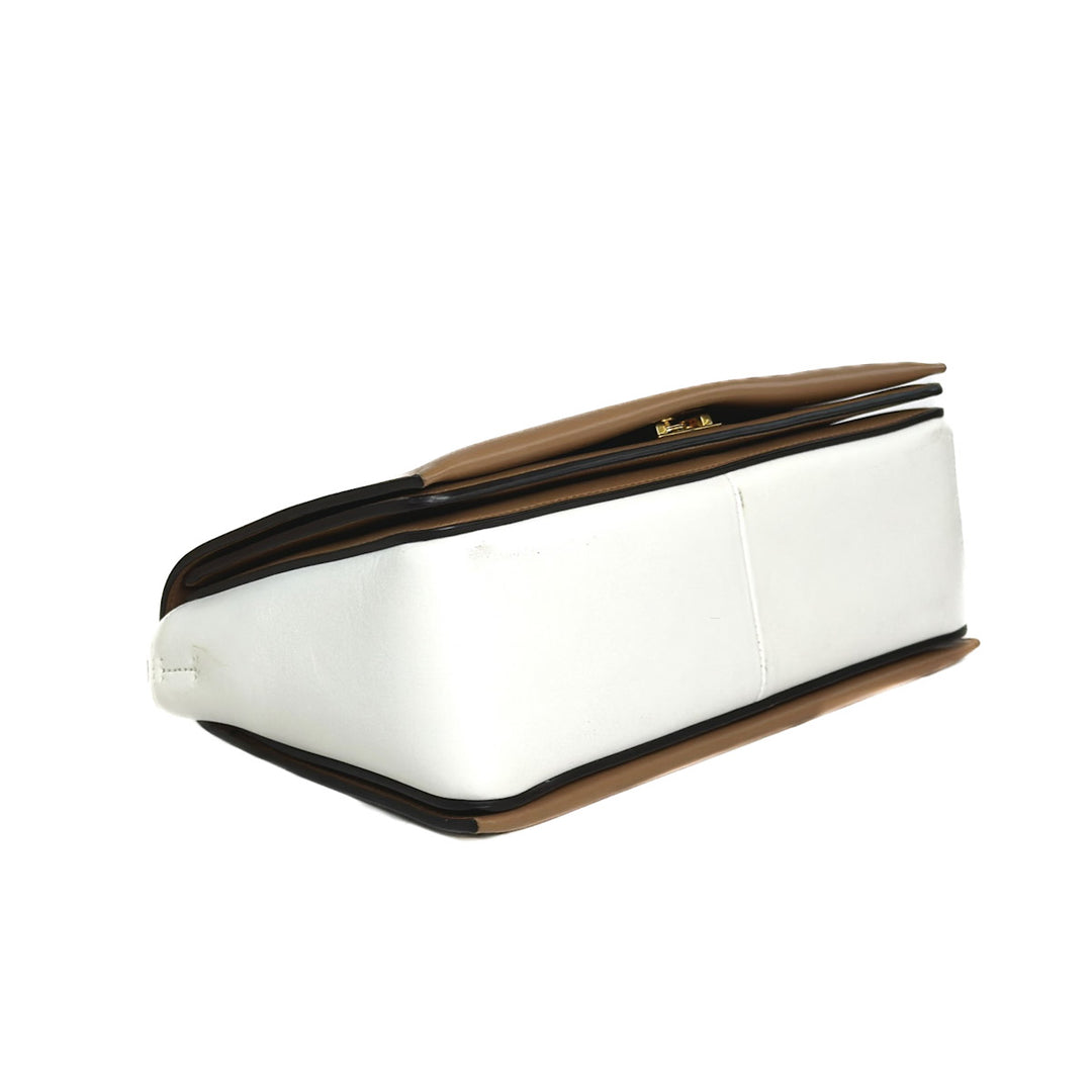 Celine White & Brown Frame Bag - Jiaxyk