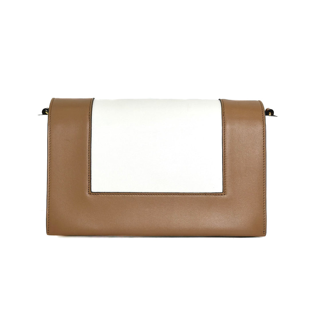 Celine White & Brown Frame Bag - Jiaxyk
